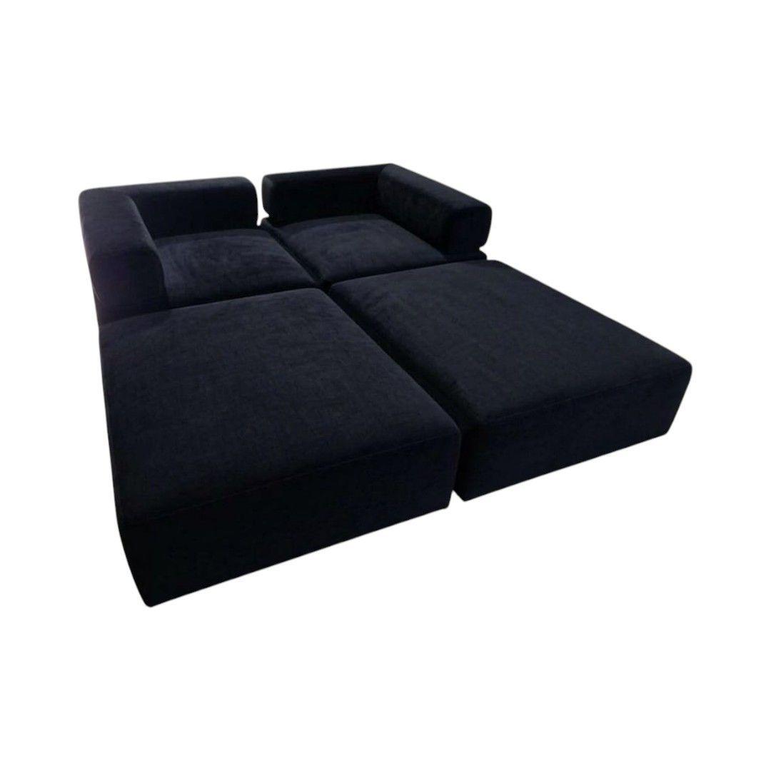 SOFA CAMA ARKOS DOS CUERPOS EN FELPA NEGRA-2