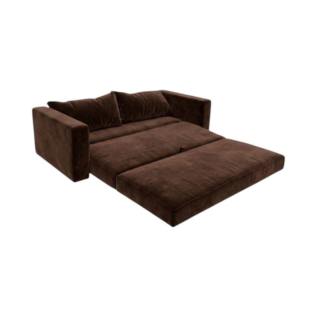 SOFA CAMA MULTIFUNCIONAL FELPA CHOCOLATE-2