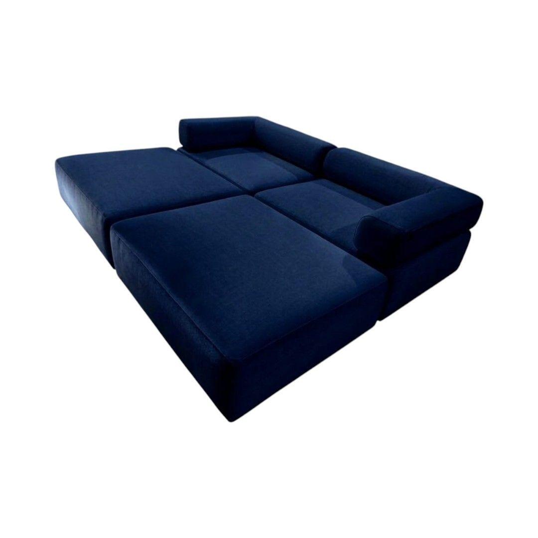 SOFA CAMA ARKOS DOS CUERPOS EN FELPA AZUL MARINO-3