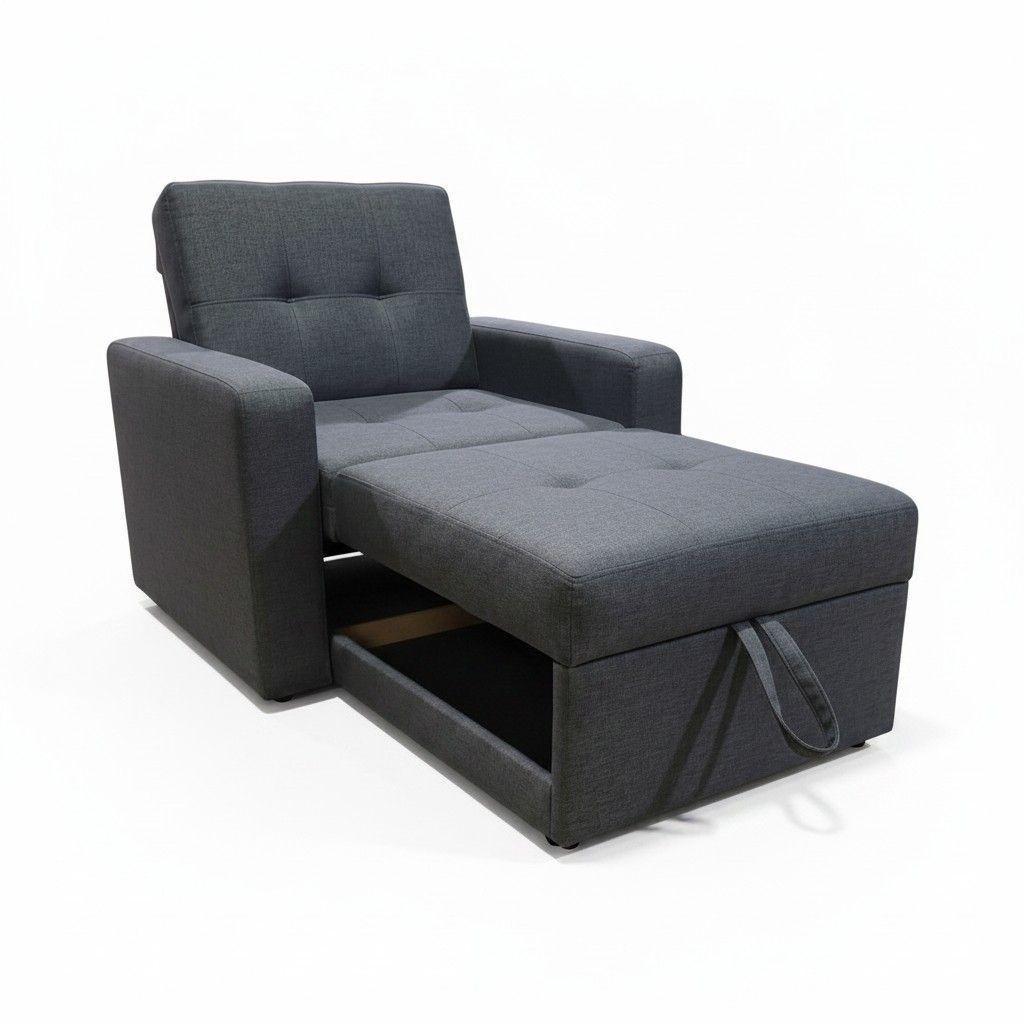 SOFA CAMA MILÁN UN CUERPO EN LINO GRIS OSCURO-3