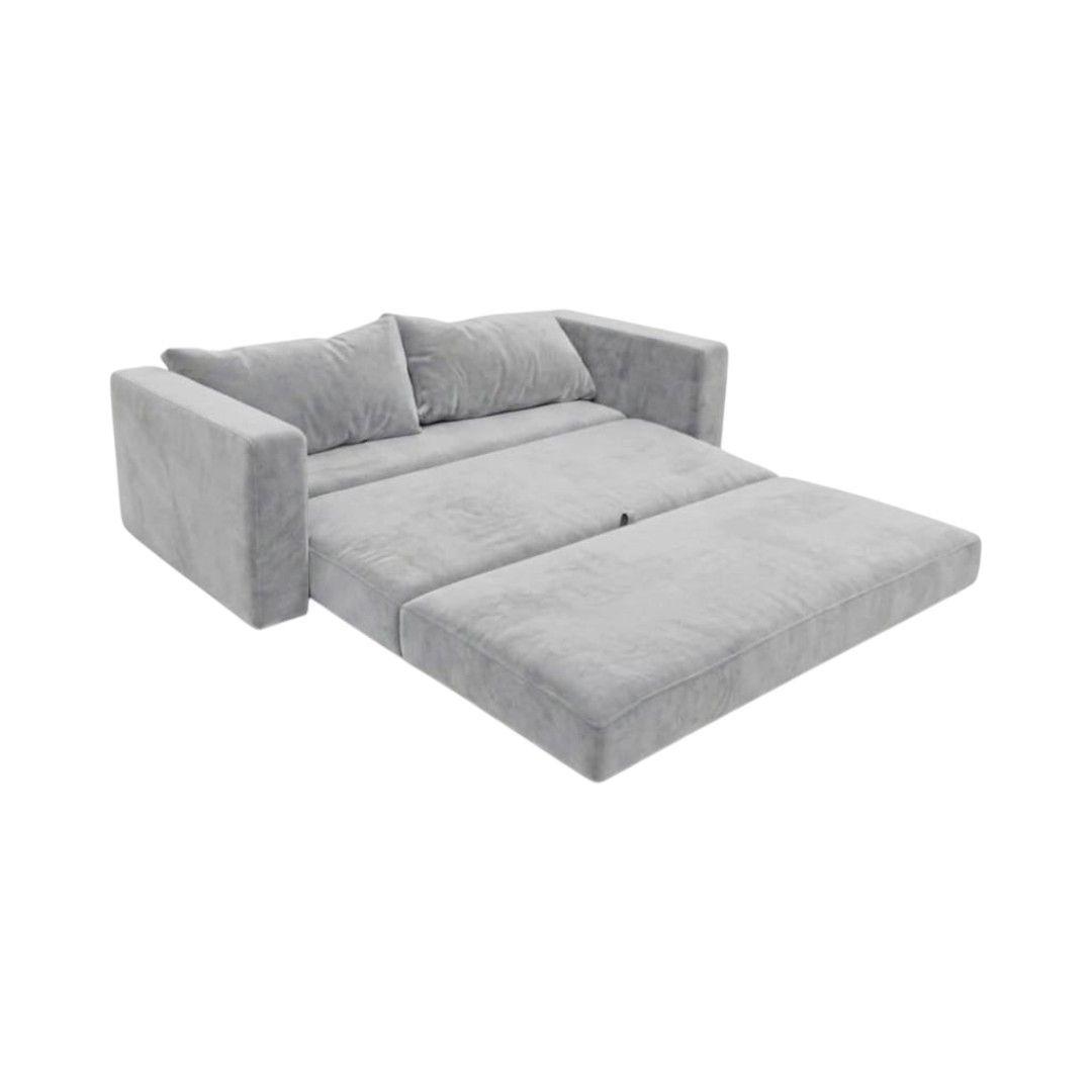 SOFA CAMA MULTIFUNCIONAL FELPA GRIS CLARO-2