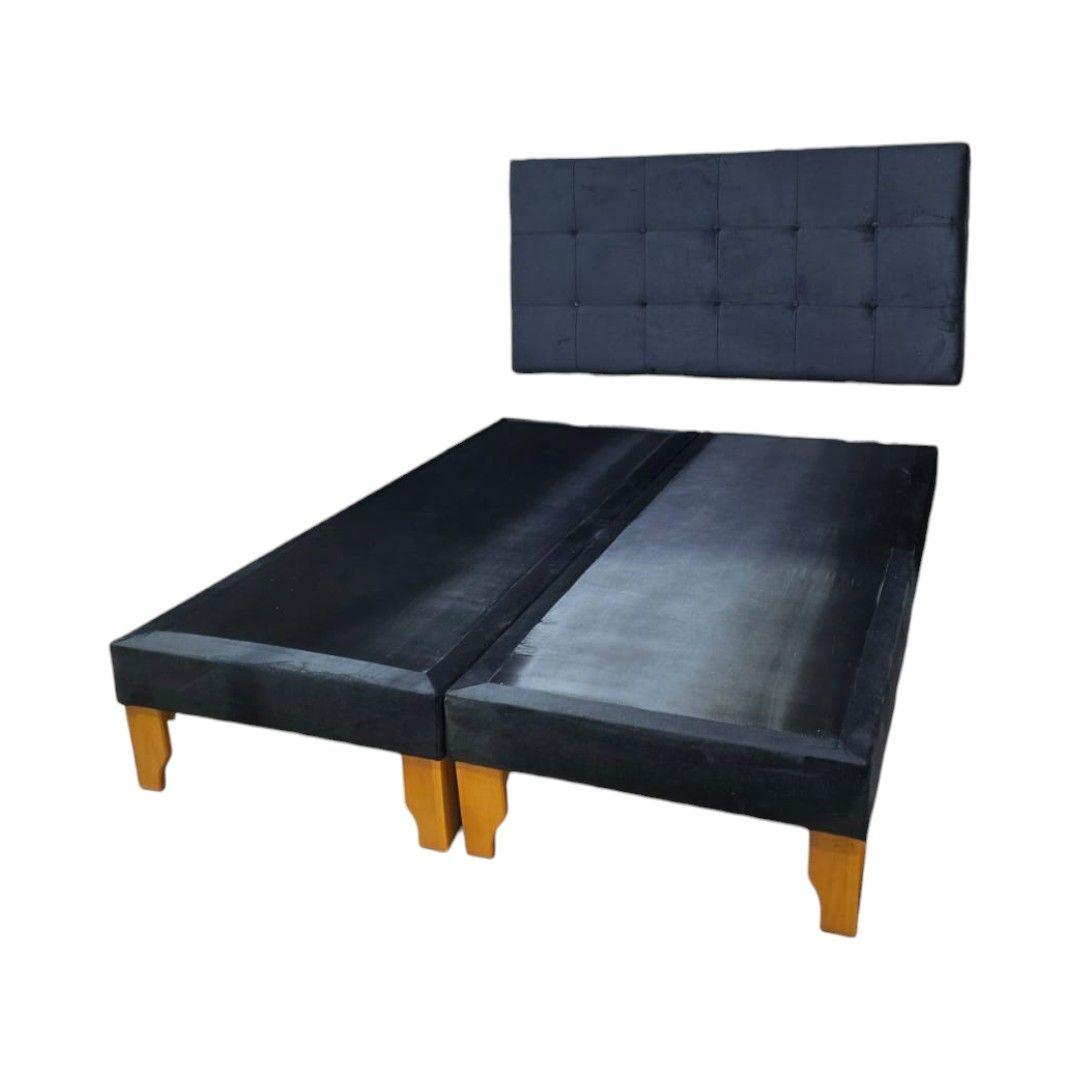 CAMA SUPER KING FELPA NEGRA-2