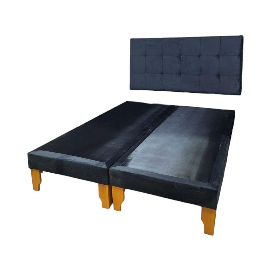 CAMA SUPER KING FELPA NEGRA-4