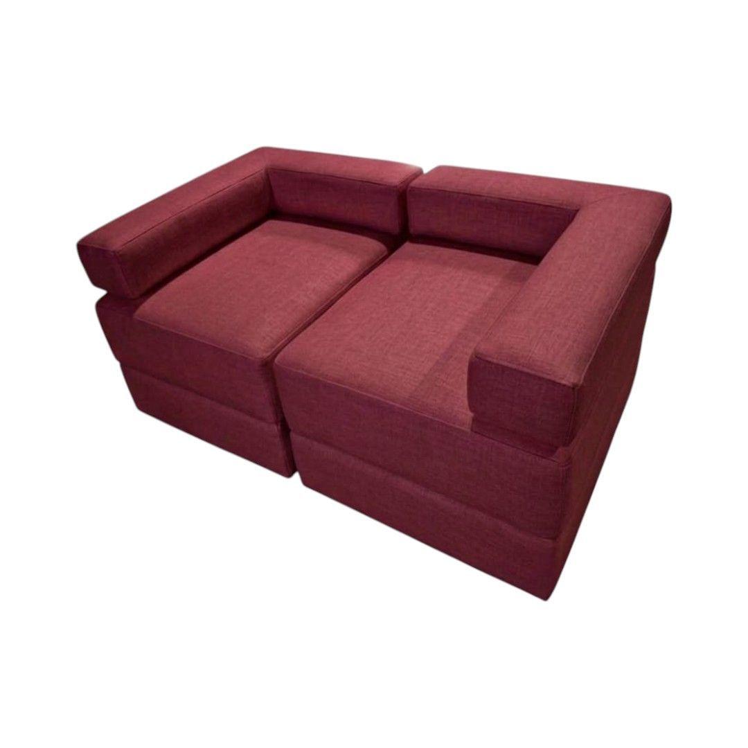 SOFA CAMA ARKOS DOS CUERPOS EN LINO ROJO-1