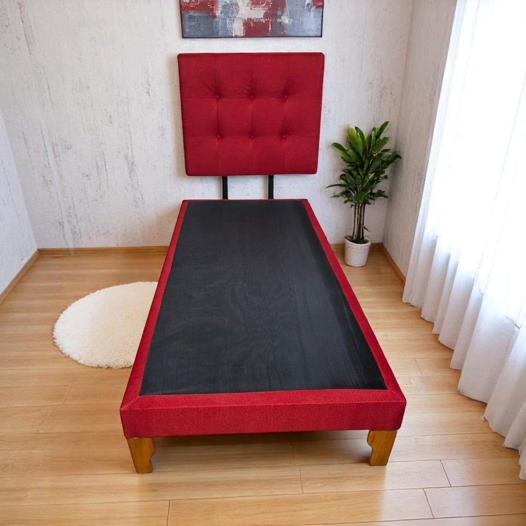 CAMA PLAZA Y MEDIA LINO ROJO-4