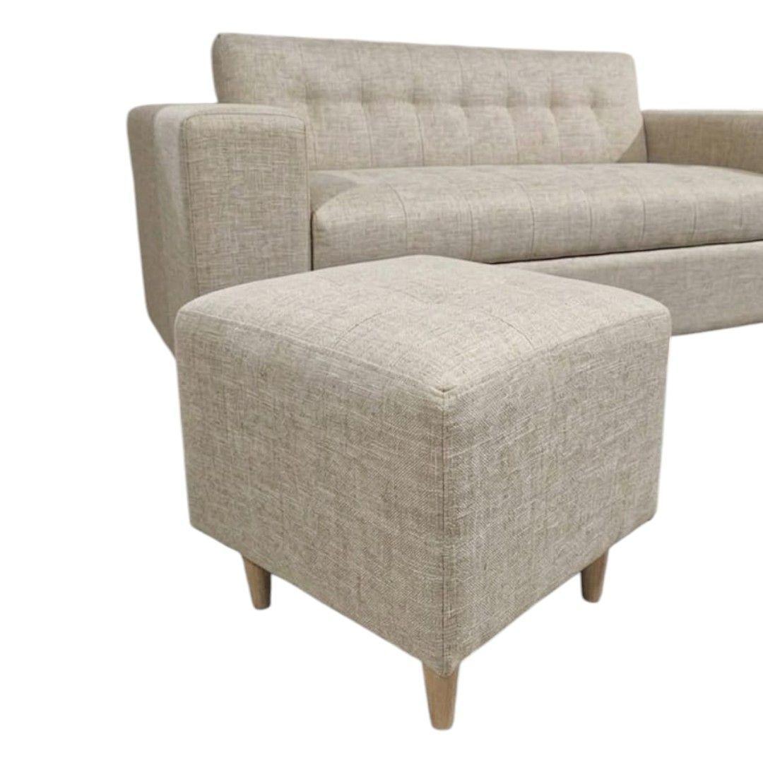 SOFA DOS CUERPOS MAS POUF EN LINO BEIGE-3