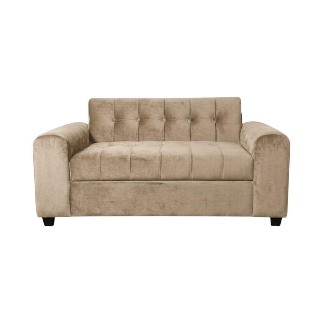 SOFA DOS CUERPOS BRAZO REDONDO FELPA BEIGE-0