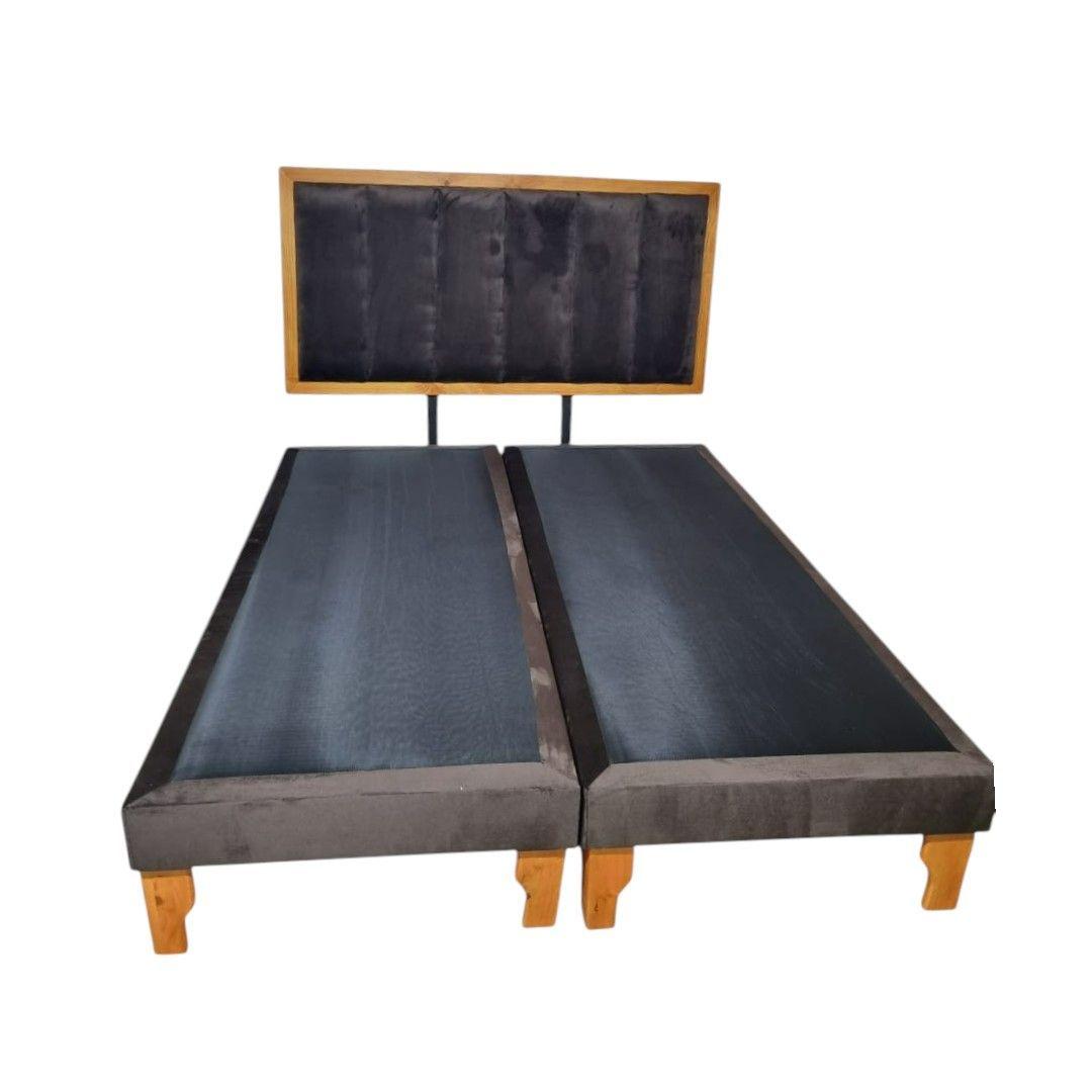 CAMA DOS PLAZAS FELPA CHOCOLATE -0