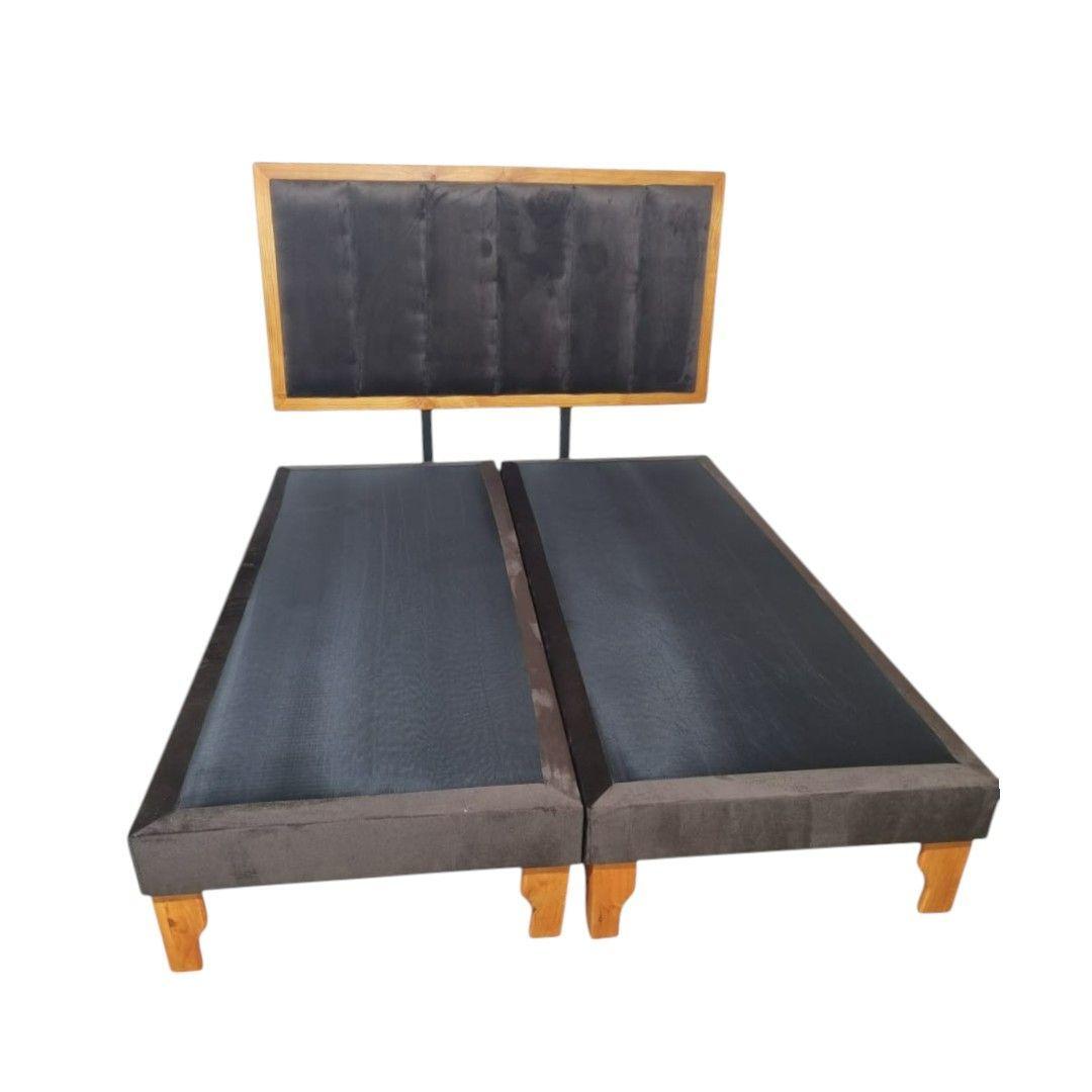 CAMA DOS PLAZAS FELPA CHOCOLATE -2