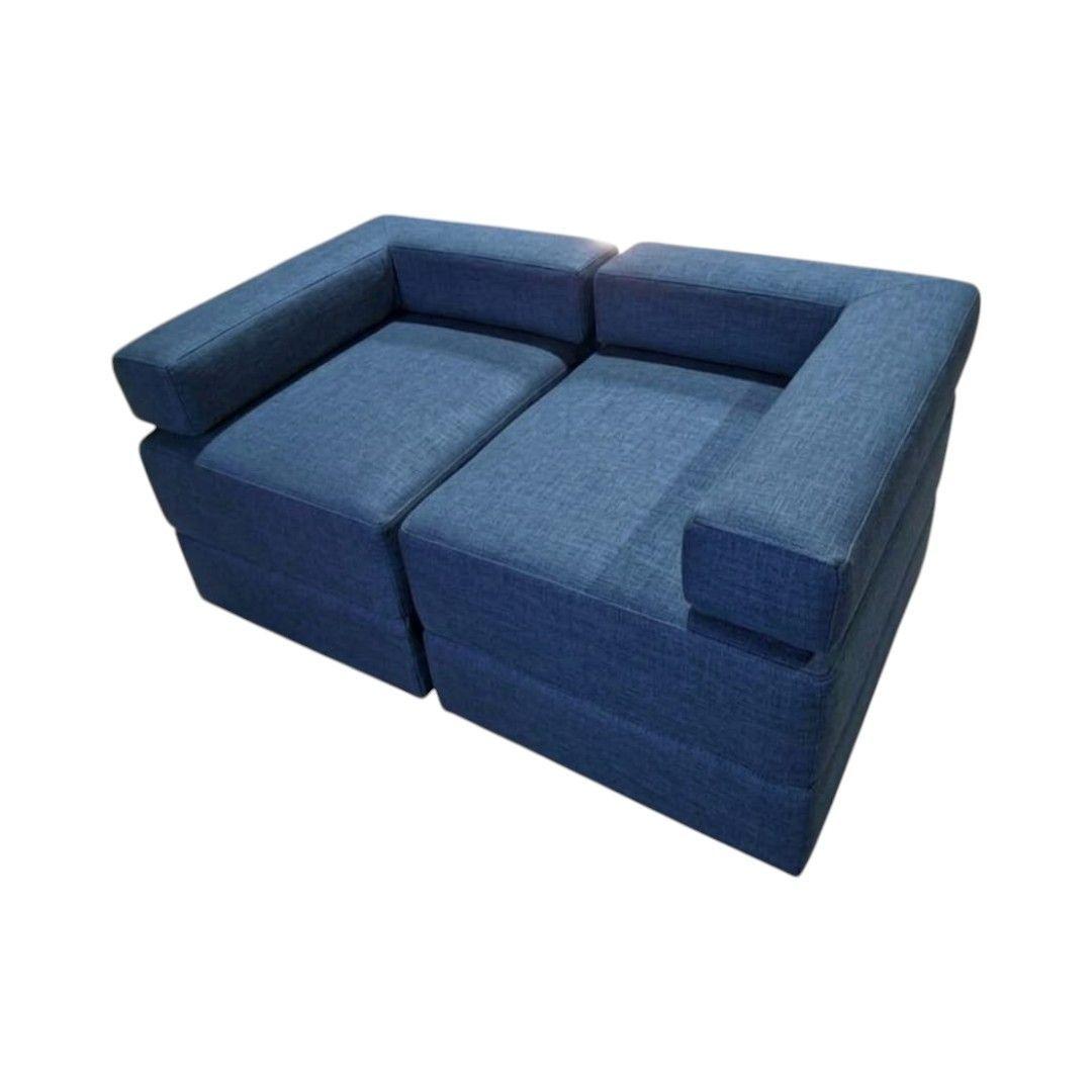 SOFA CAMA ARKOS DOS CUERPOS EN LINO AZUL-1
