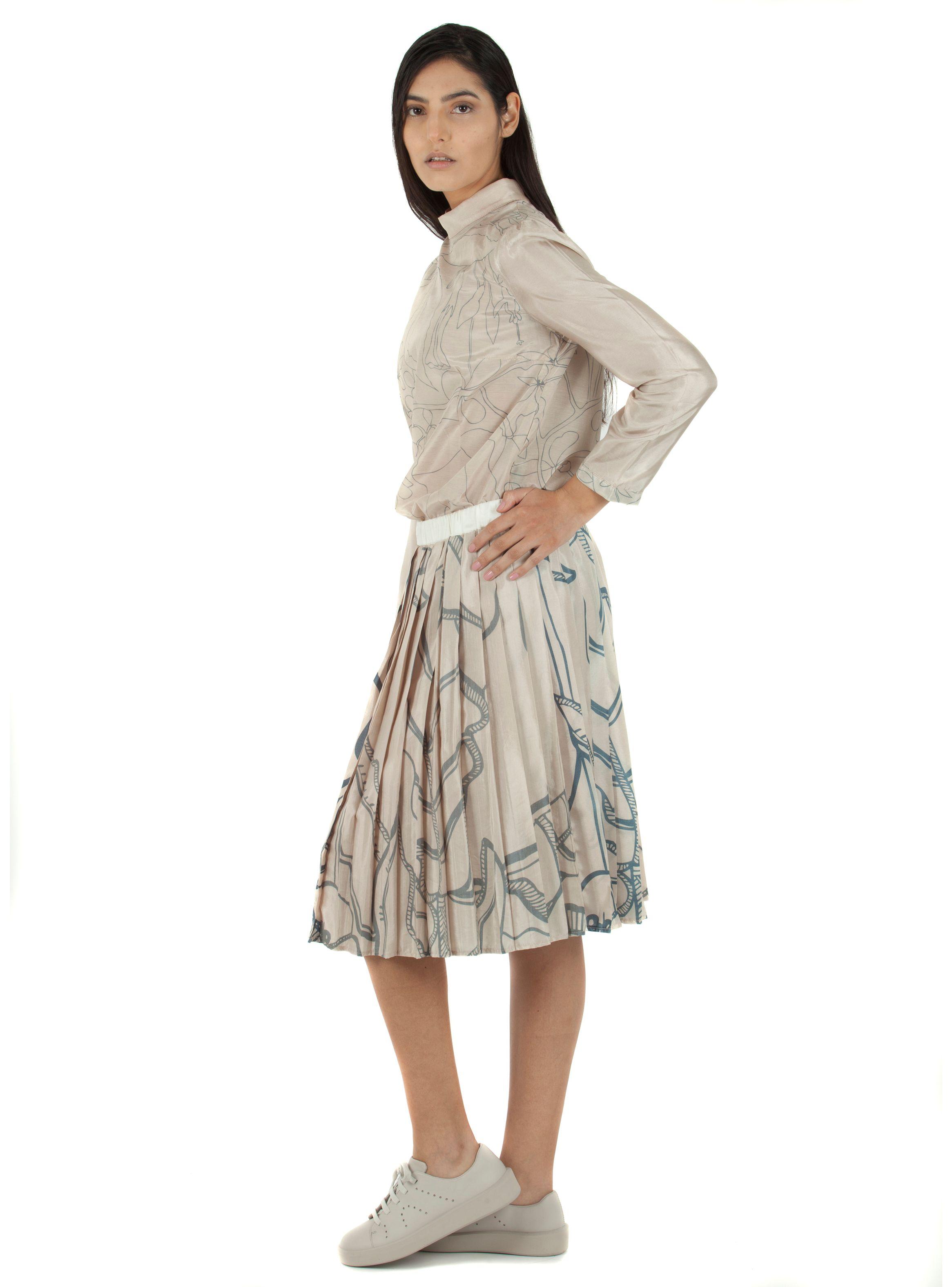 Falda plisada Sur origen Viscosa Talla M-0