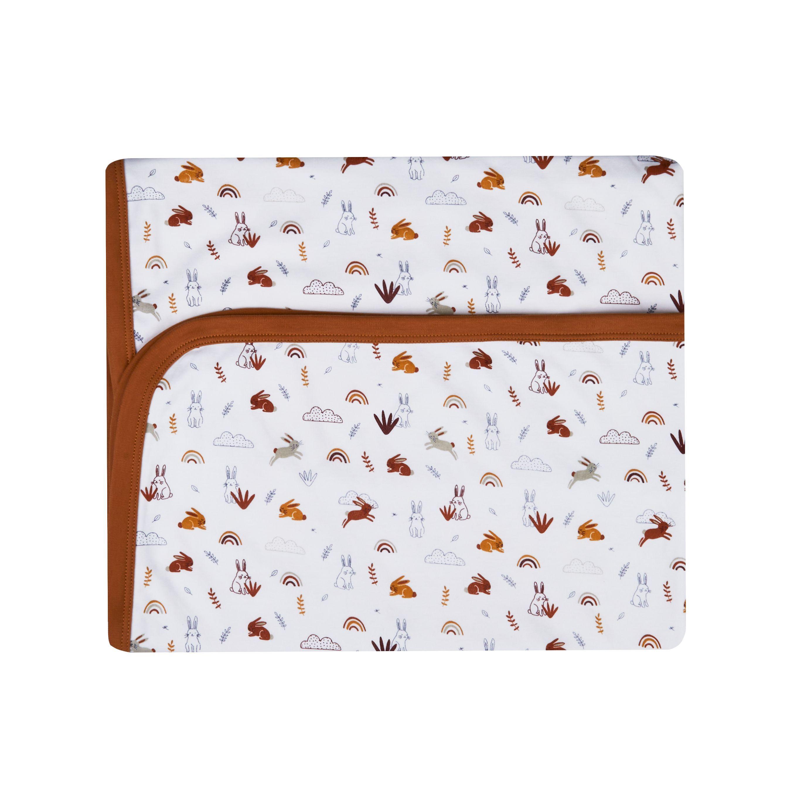 Manta Rabbit/Algodón Pima, reversible tamaño 80x80 -0