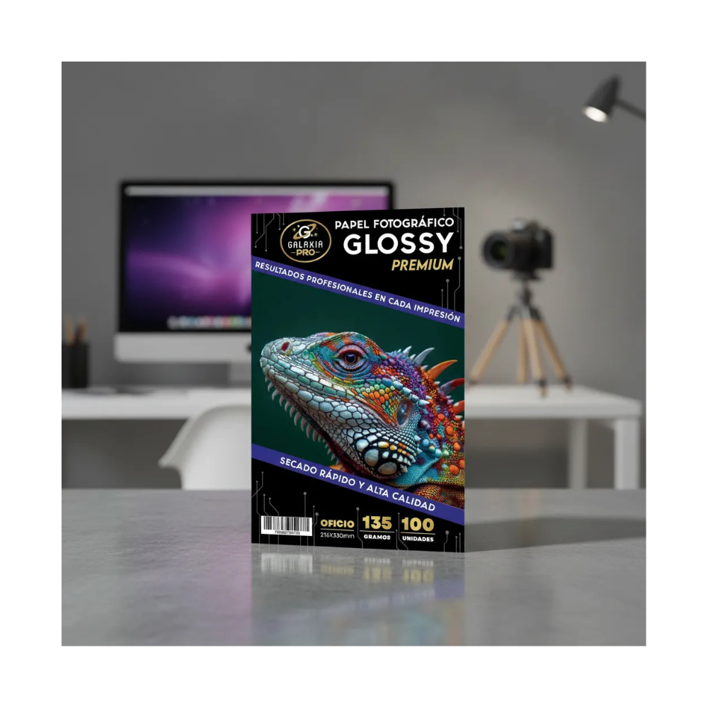 Papel Fotografico Glossy Oficio 135grs 100 Hojas GALAXIA PRO-2