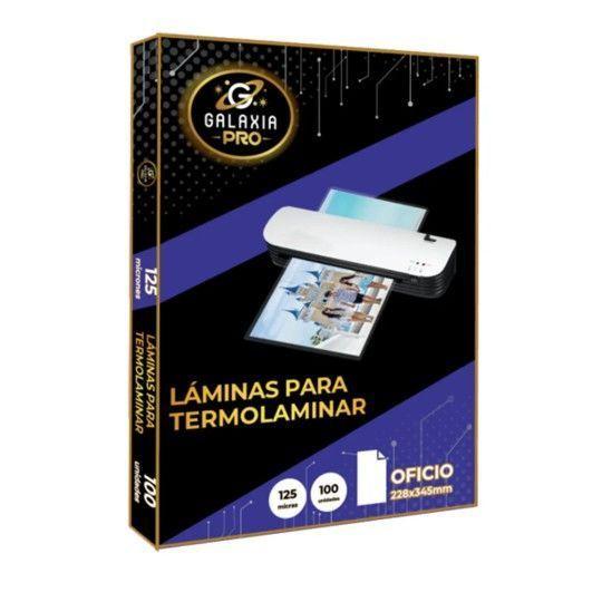 100 Laminas Para Plastificar Termolaminar 125 Micrones Oficio Galaxia PRO-0