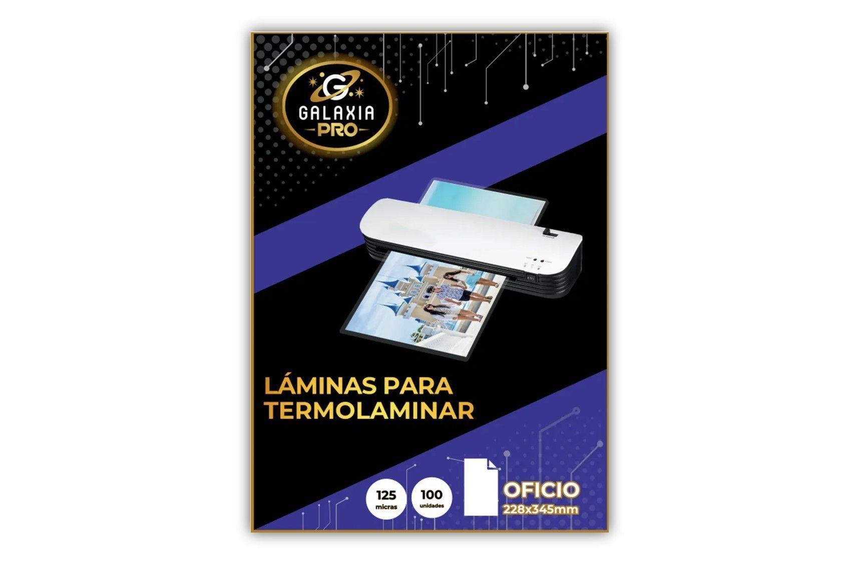 100 Laminas Para Plastificar Termolaminar 125 Micrones Oficio Galaxia PRO-1