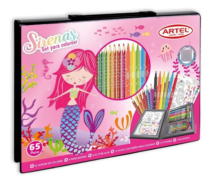 Pack Maleta Artel Sirena + Libro Pinta a tu Pinta -2