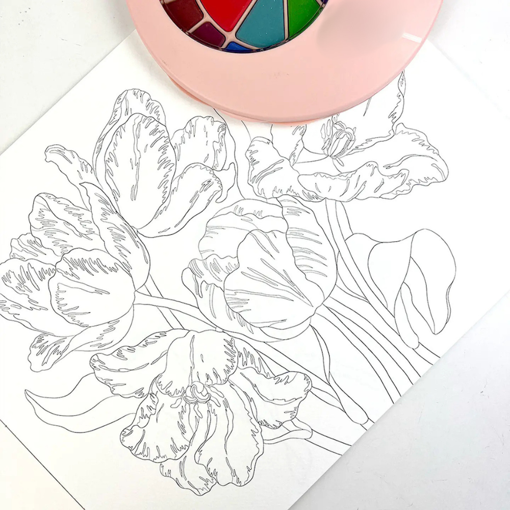 Block Para Acuarela 12 Ilustraciones Flores De Estacion Artel-2