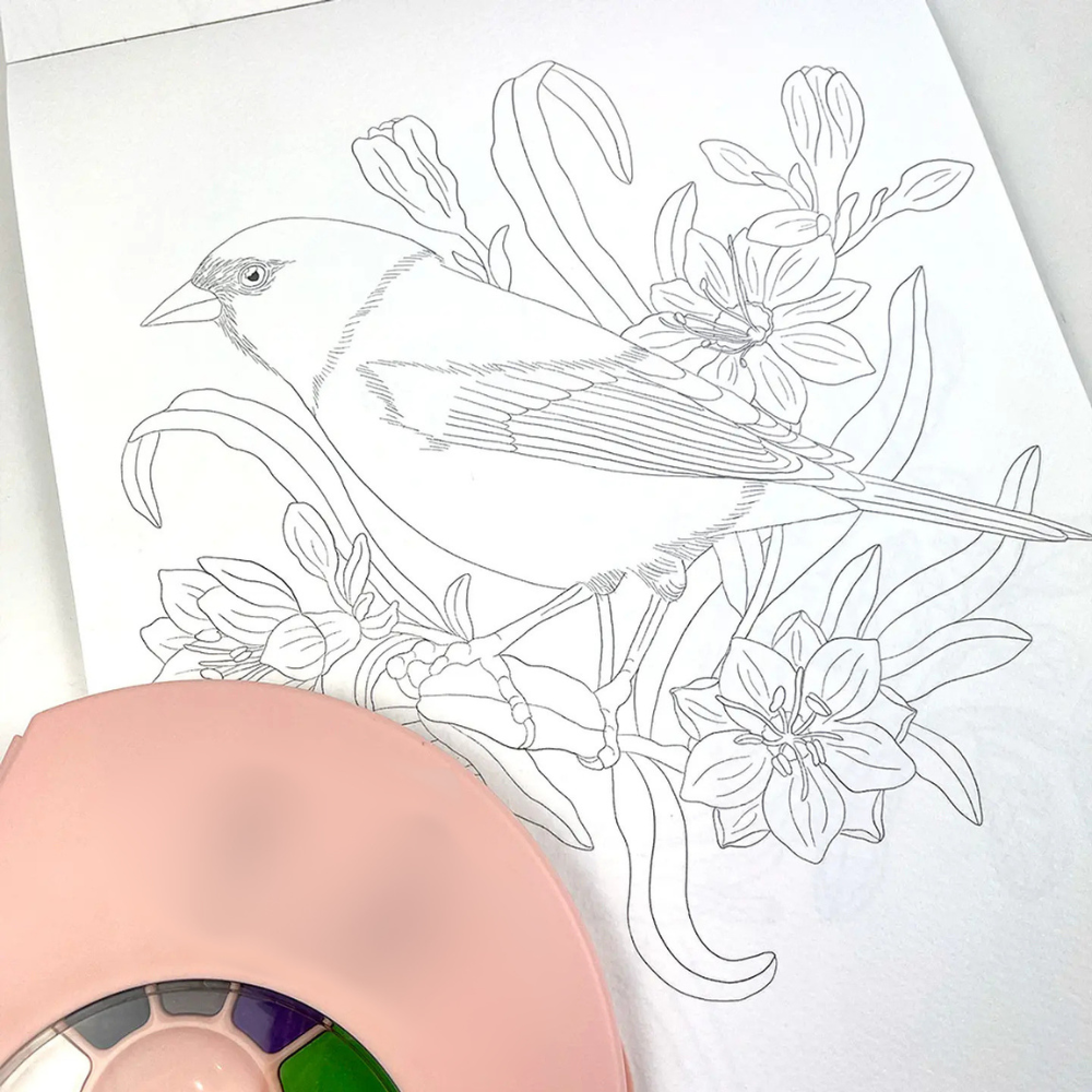 Block Para Acuarela 12 Ilustraciones Flores De Estacion Artel-3