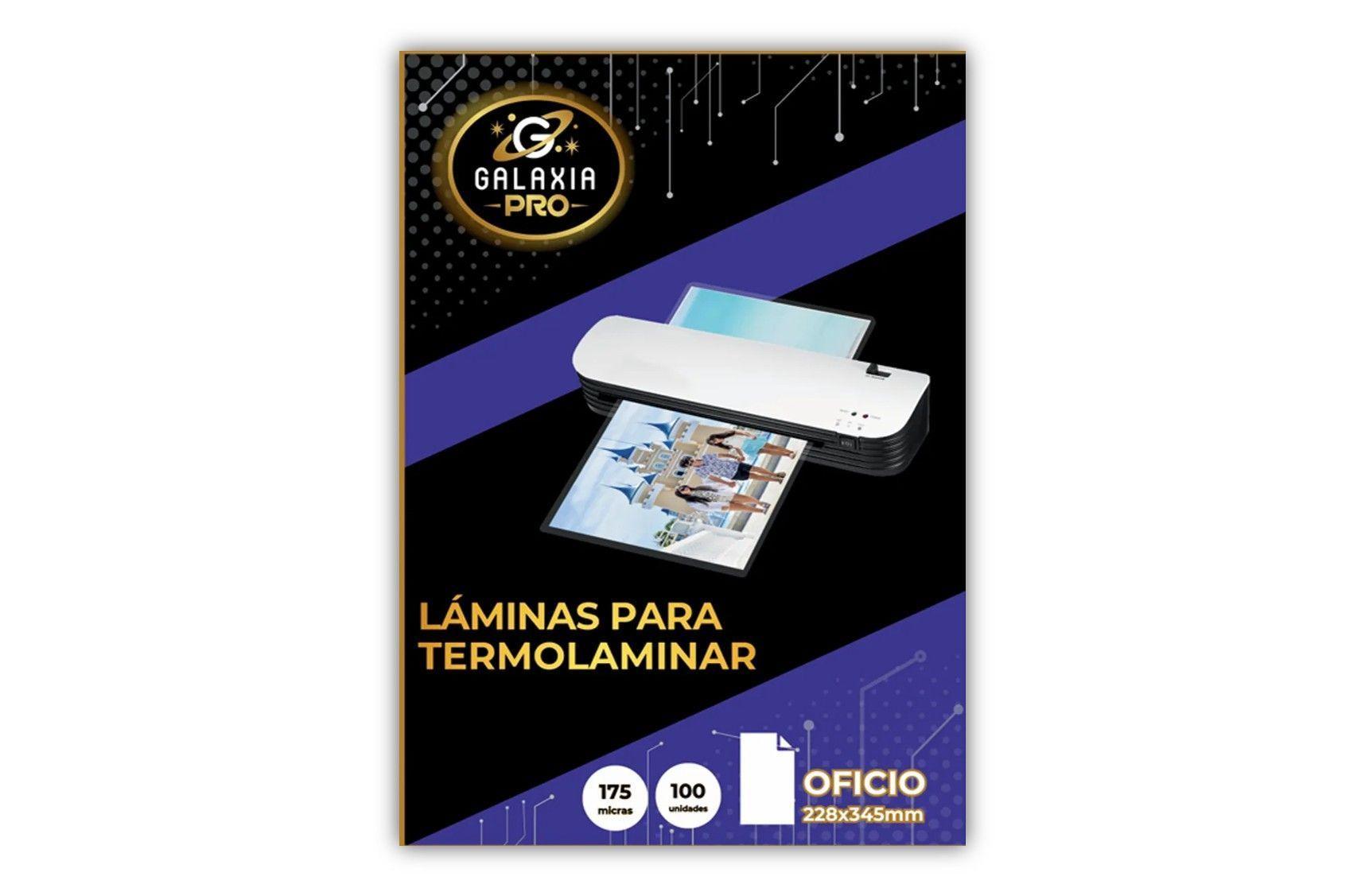 100 Laminas Para Plastificar Termolaminar 175 Micrones Oficio Galaxia PRO-1