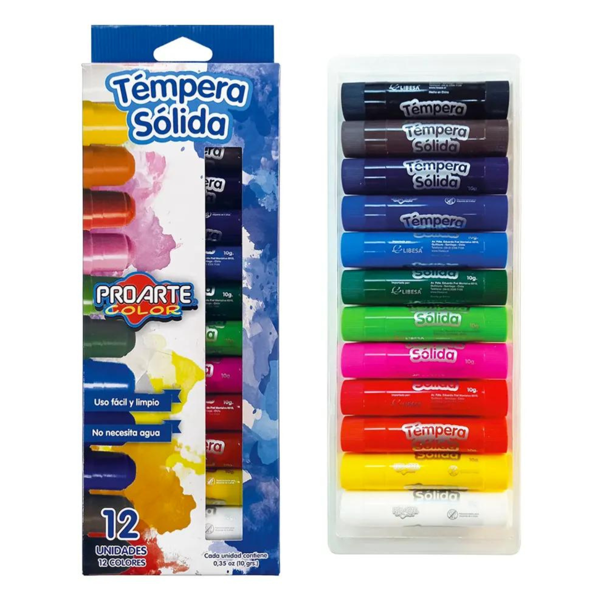 Tempera Solida Proarte 12 Colores-0