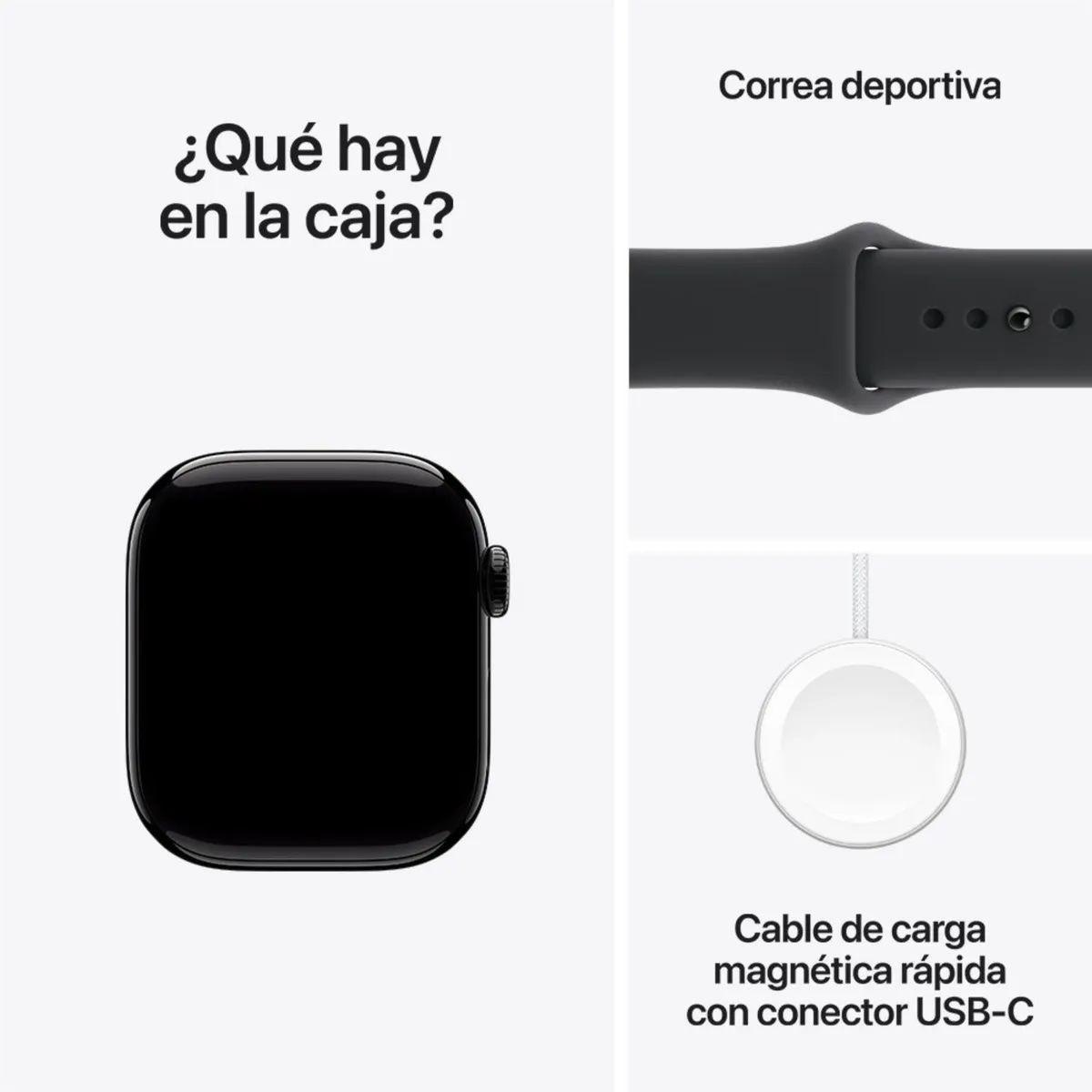 Apple Watch Series 11 GPS 42mm Aluminio Sport Band M L Negro-4