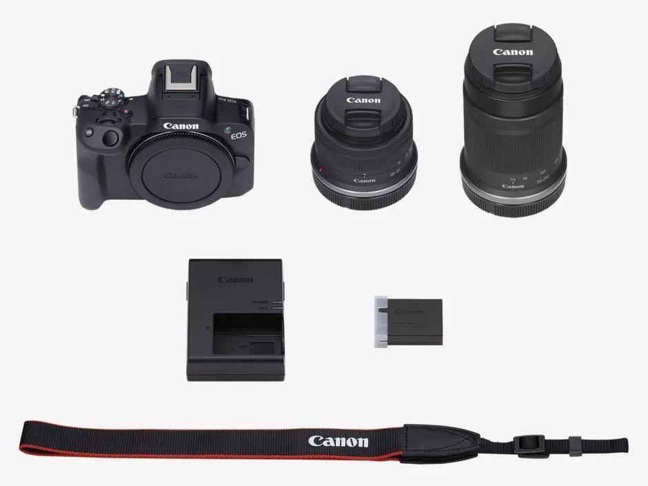 CAMARA MIRRORLESS CANON EOS R50 KIT RF-S 18-45MM 55-210MM 24,2 MP 4K NEGRO-3
