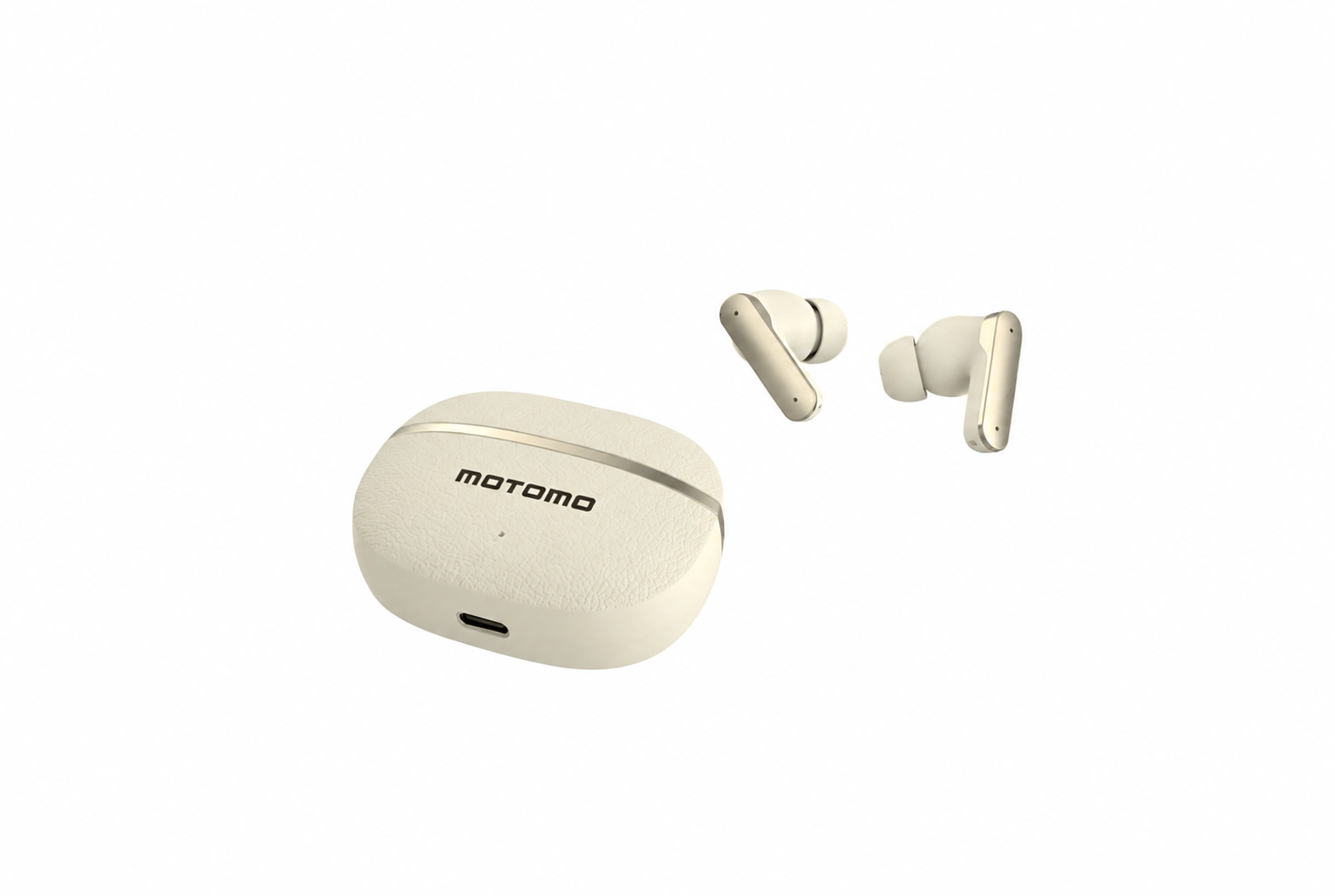 AUDIFONOS IN EAR MOTOMO MO L225 BLUETOOTH ANC ENC TWS CON MICROFONO CREMA-2