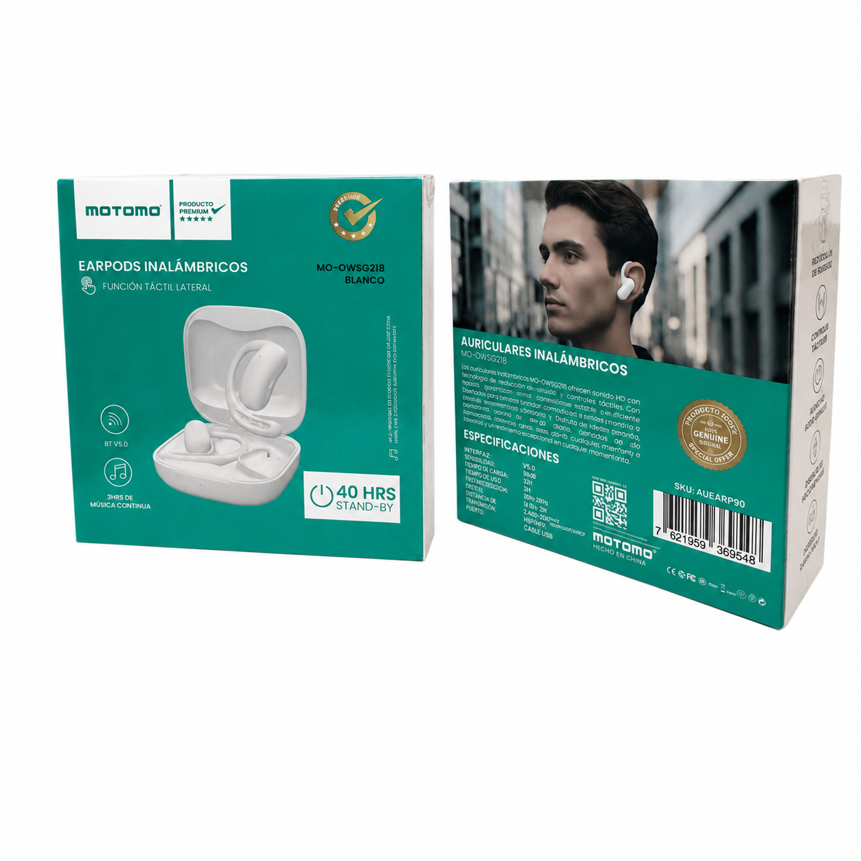 AUDIFONOS OPEN EAR MOTOMO MO OWSG218 TWS BLUETOOTH CON MICROFONO BLANCO-3