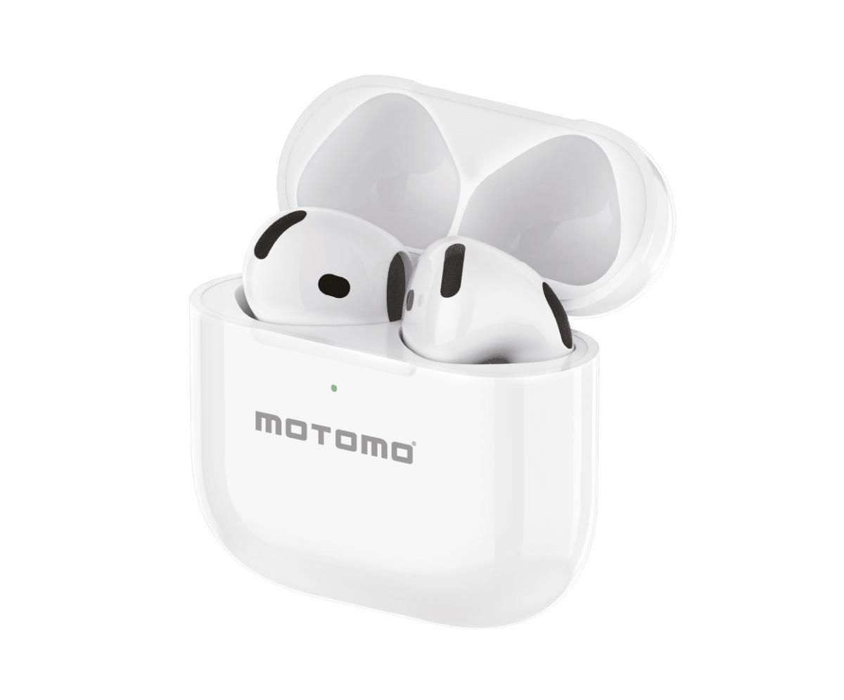 AUDIFONOS IN EAR MOTOMO MO G024 BLUETOOTH CON MICROFONO Y ESTUCHE DE CARGA BLANCO-0
