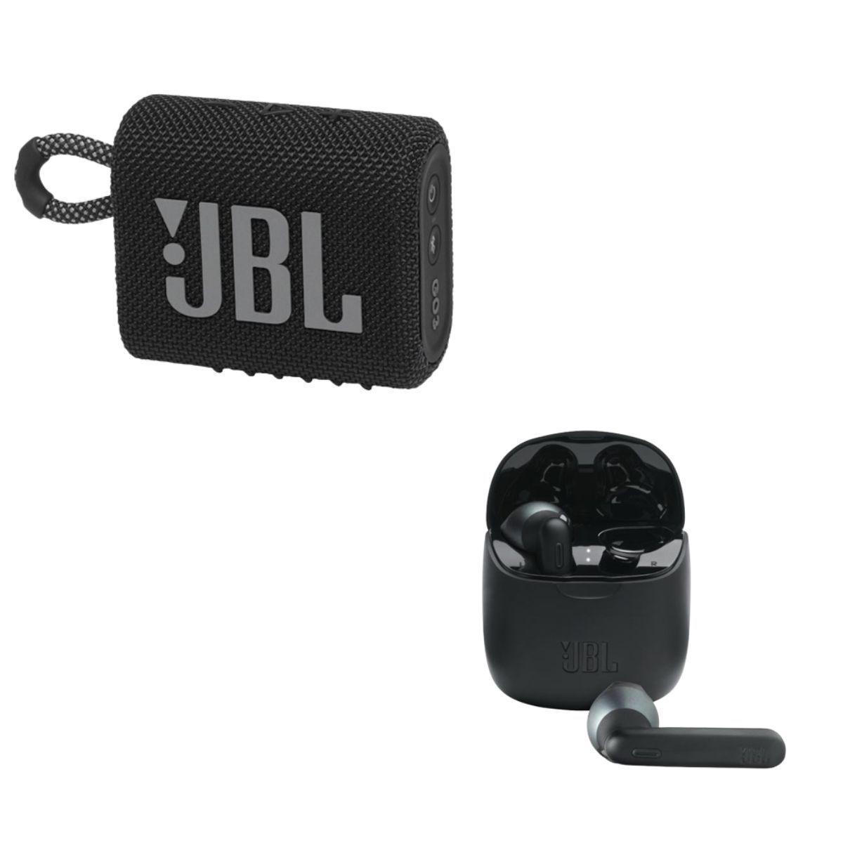 JBL Go 3 Parlante Negro + JBL Audifono T225-0