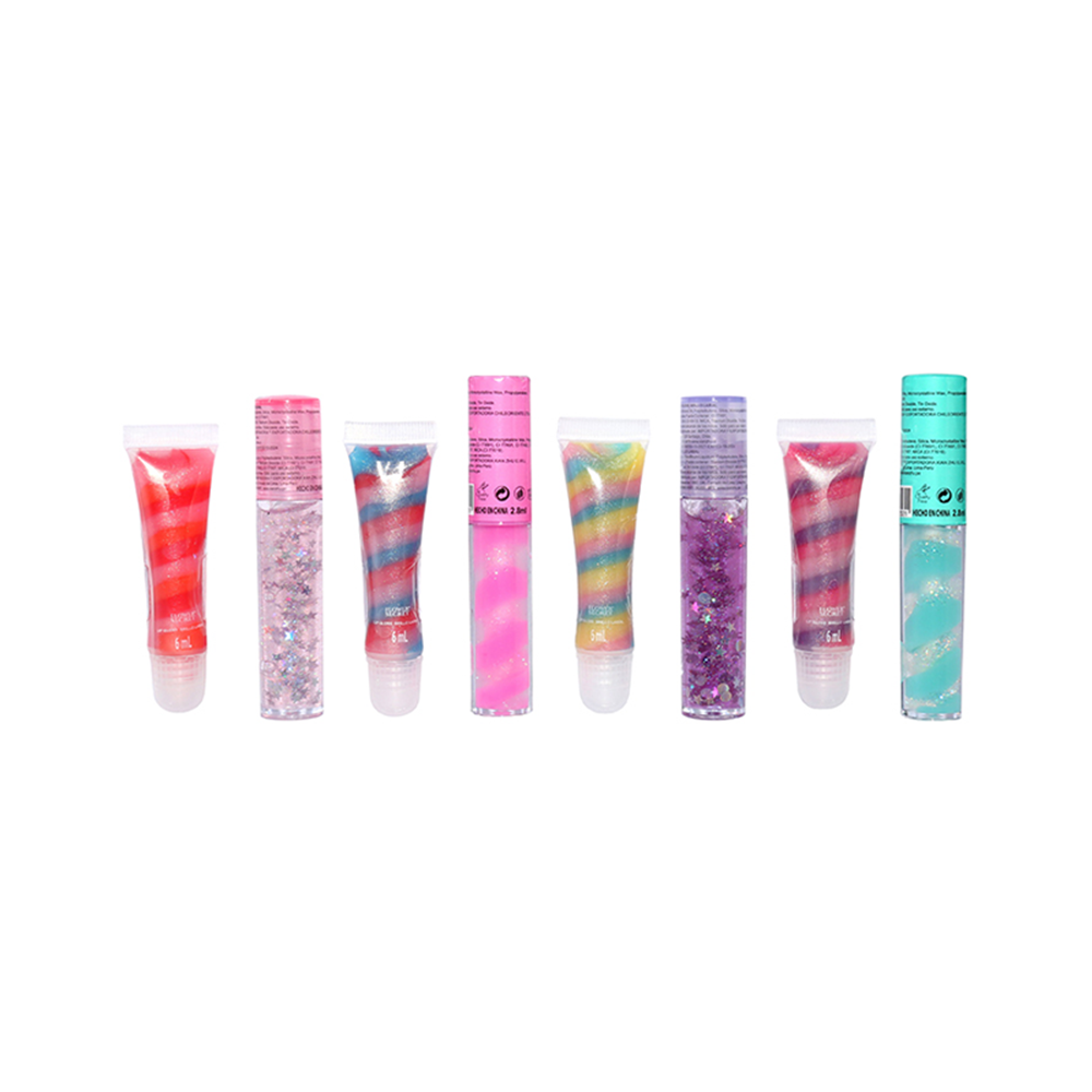 Set de 8 Brillos Labiales para Niñas con Glitter-1
