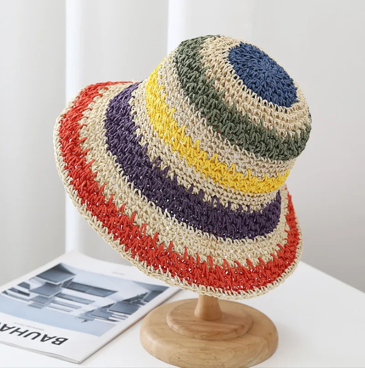 Bucket Hat de Rafia Multicolor Unisex MIGMA Chile-2
