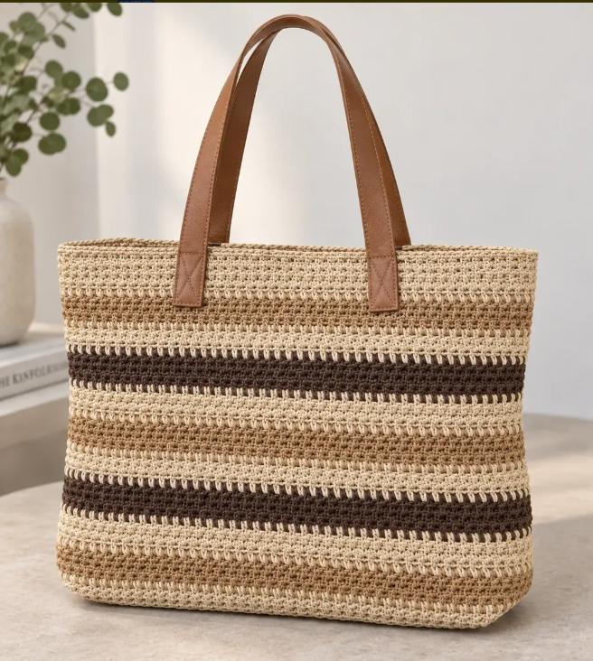 Bolso Playero de Rafia Multicolor para Mujer MIGMA Chile-0