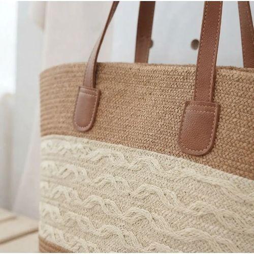 Bolso Playero de Rafia Rayas para Mujer MIGMA Chile 1 de 1-1
