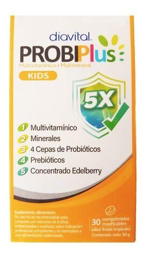 Diavital Probiplus 30 Comprimidos Infantil Frutas Tropicales-0