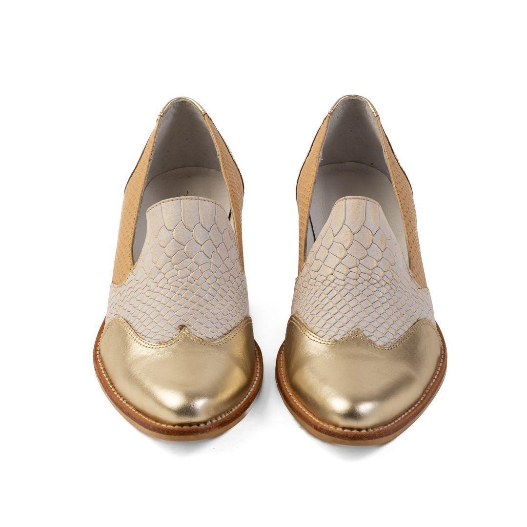 Zapato Vaniuska Blanco con Dorado-2