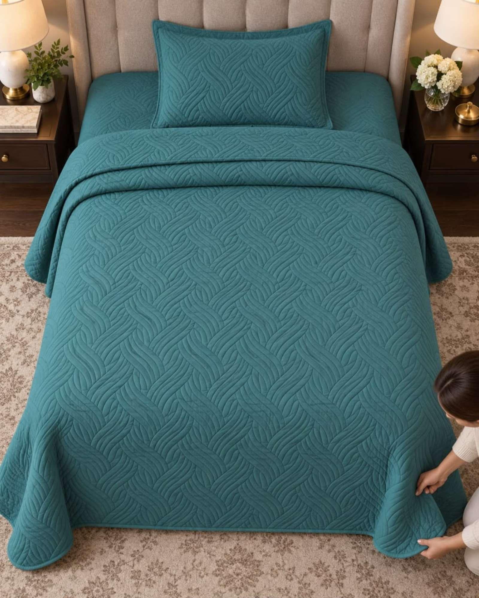 Cubrecama de Verano Plaza y Media Mas Funda De Almohada C26-3