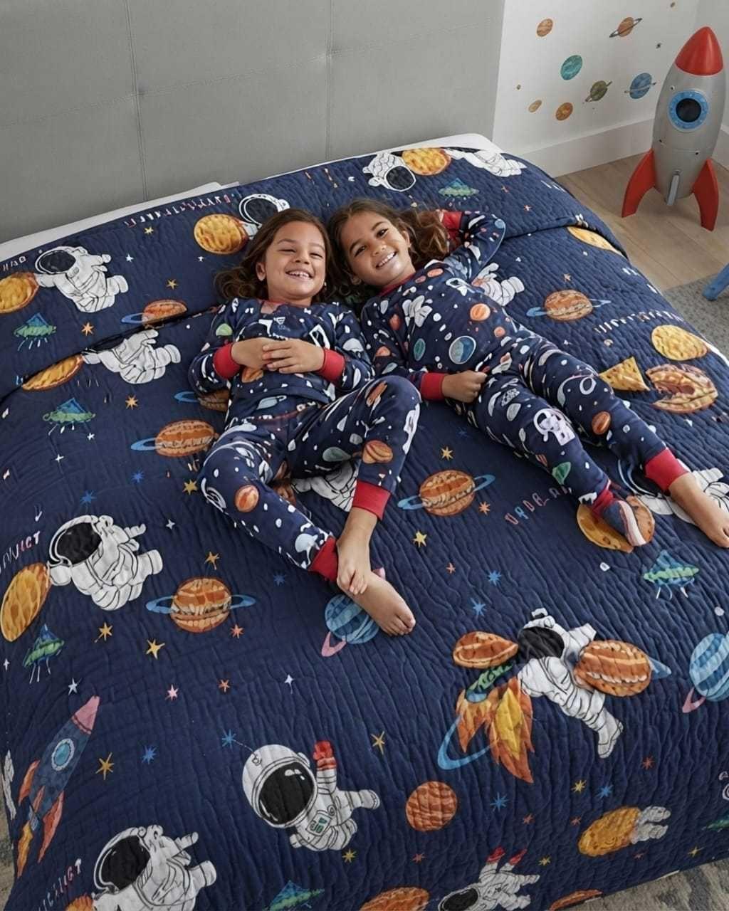 Cubrecama Quilt de Verano Plaza y Media Diseños Infantiles Mas Funda.-3