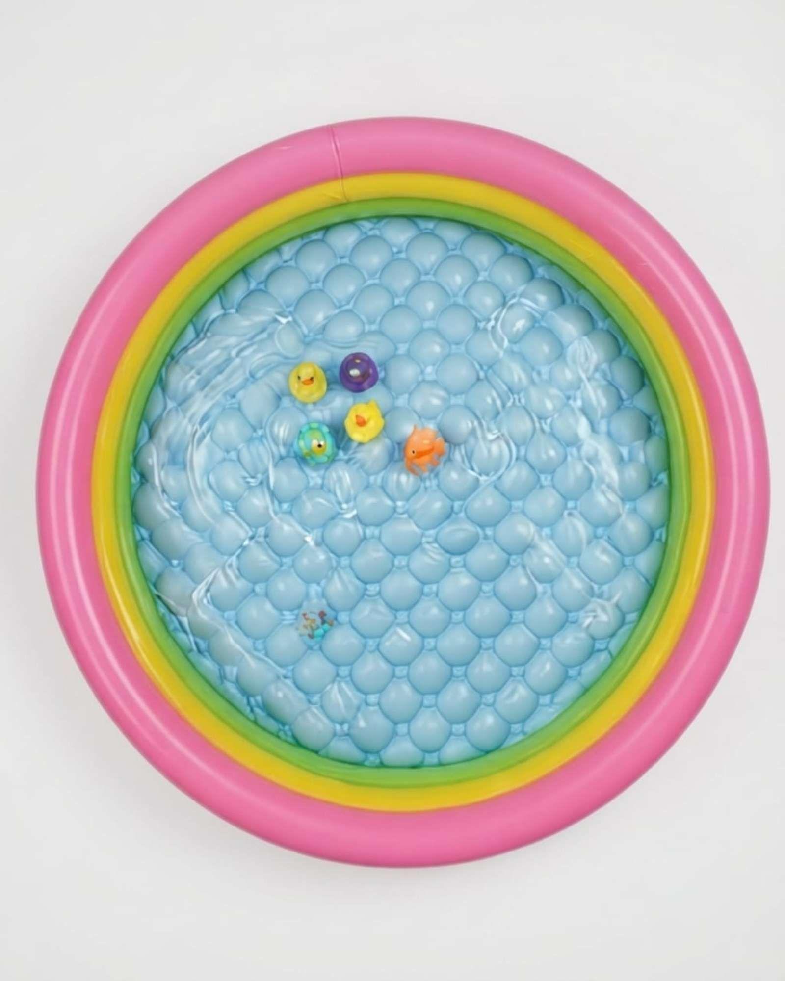 Piscina Infantil Inflable 3 Anillos 114 CM Arcoiris01-4