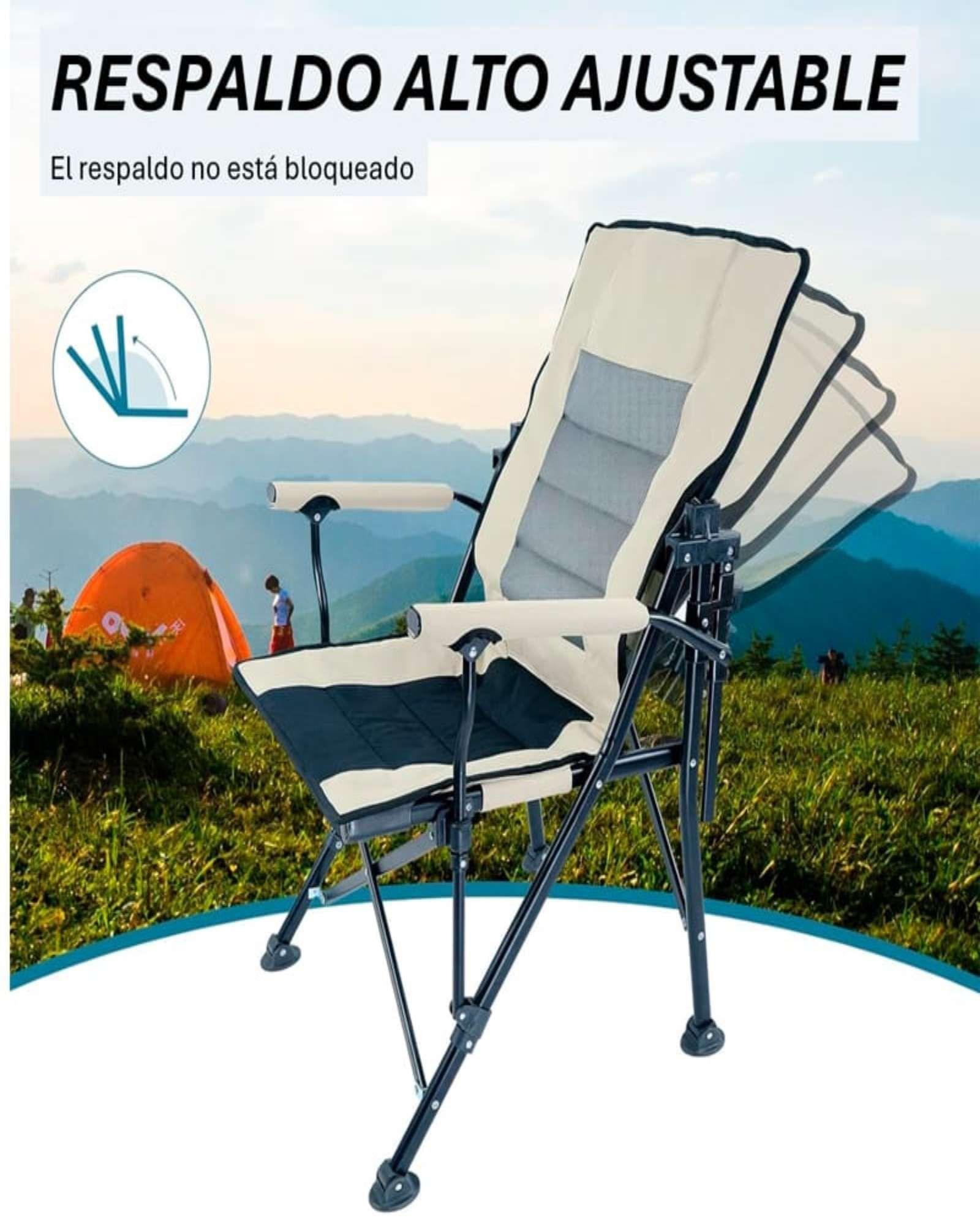 Silla Plegable De Playa Camping Picnic Porta Vasos Portátil-0