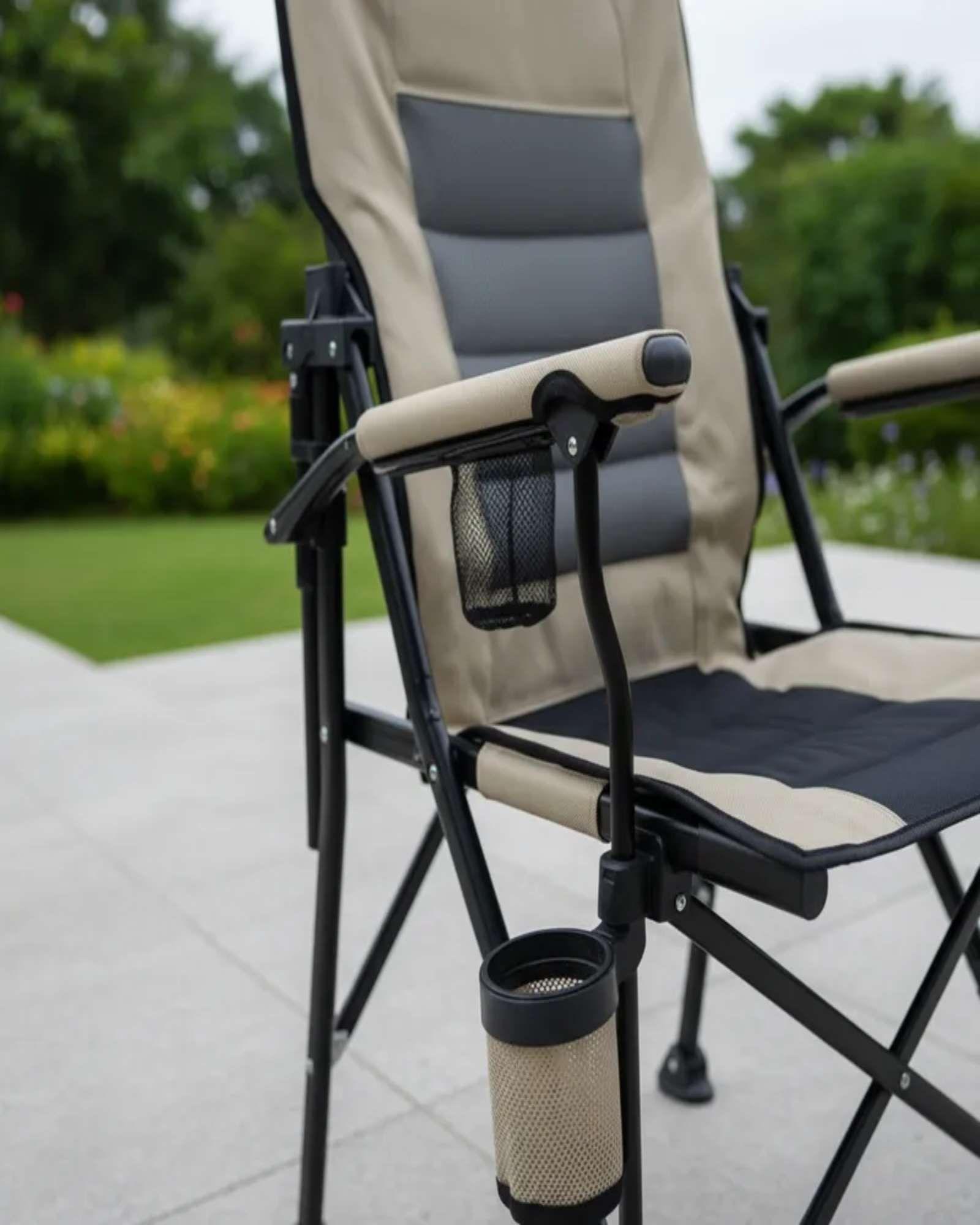 Silla Plegable De Playa Camping Picnic Porta Vasos Portátil-2