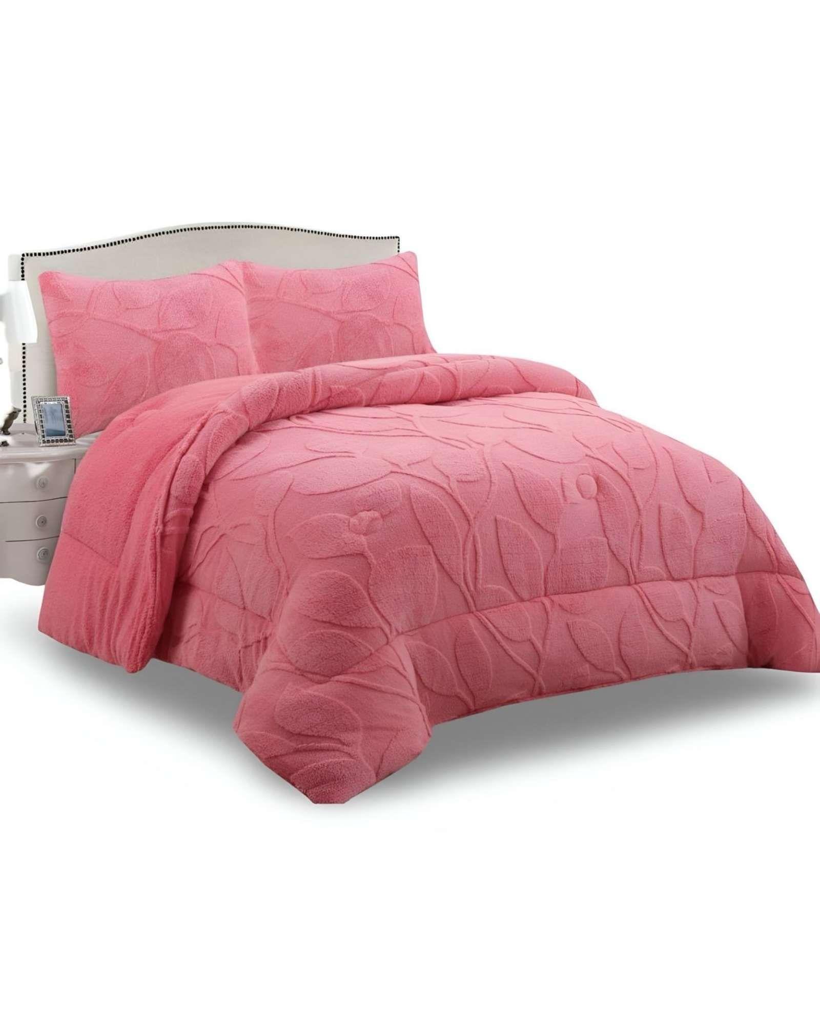 Cubrecama Acolchado con chiporro diseño Texturizado Hojas King K12-2