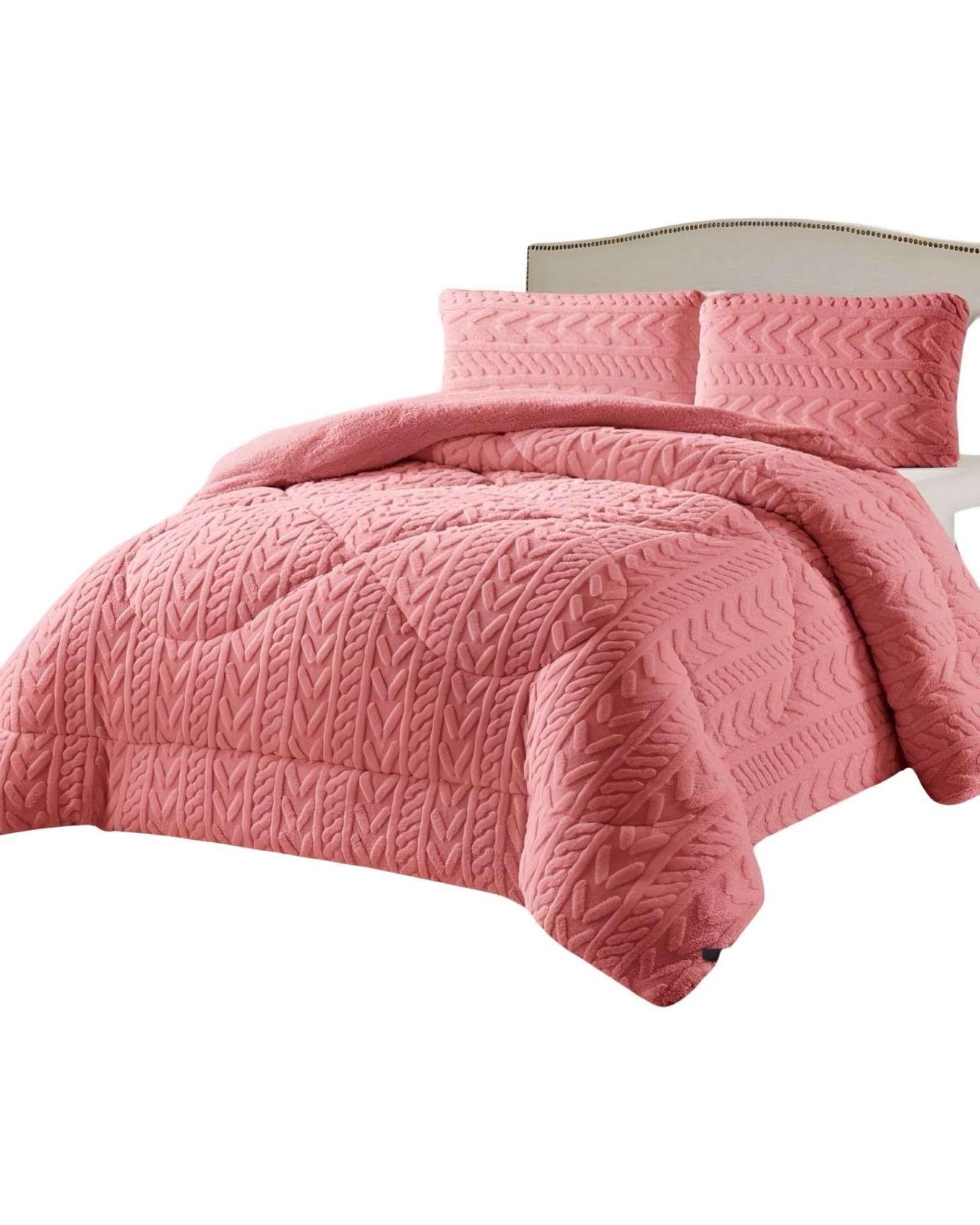 COBERTOR ELEGANTE DE INVIERNO CON CHIPORRO 2 PLZ 04-3