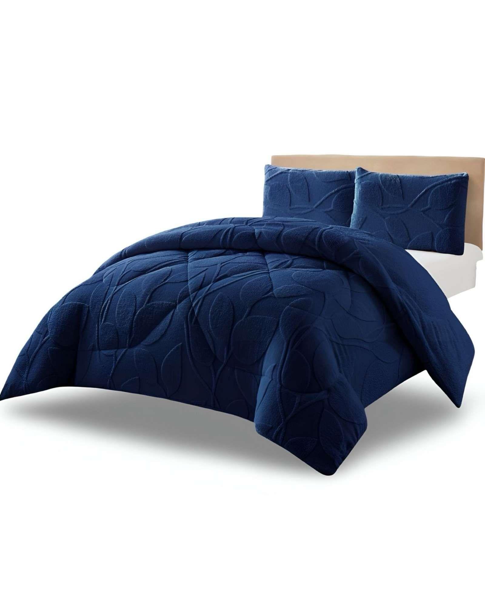 Cubrecama Acolchado con chiporro diseño Texturizado Hojas King K4-2