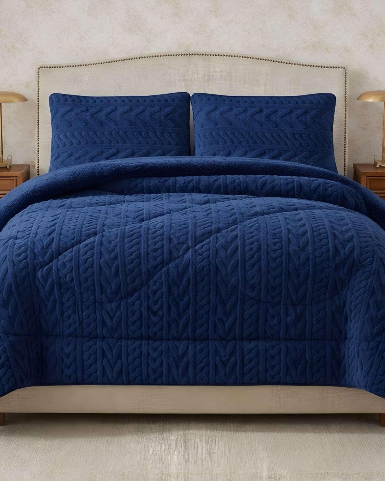 COBERTOR ELEGANTE DE INVIERNO CON CHIPORRO PLAZA Y MEDIA16-2