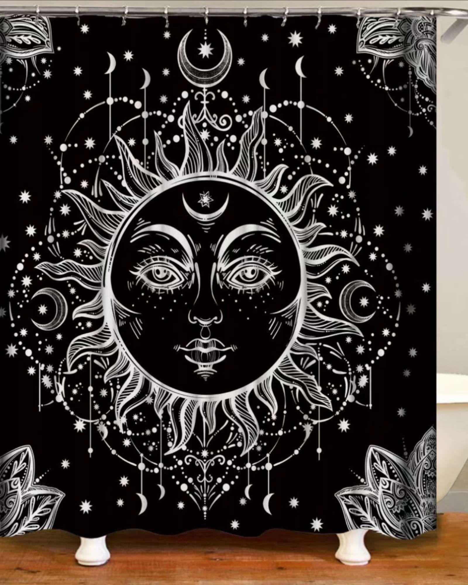 Juego de Cortina de Baño Tela Género + Forro Impermeable T28-3