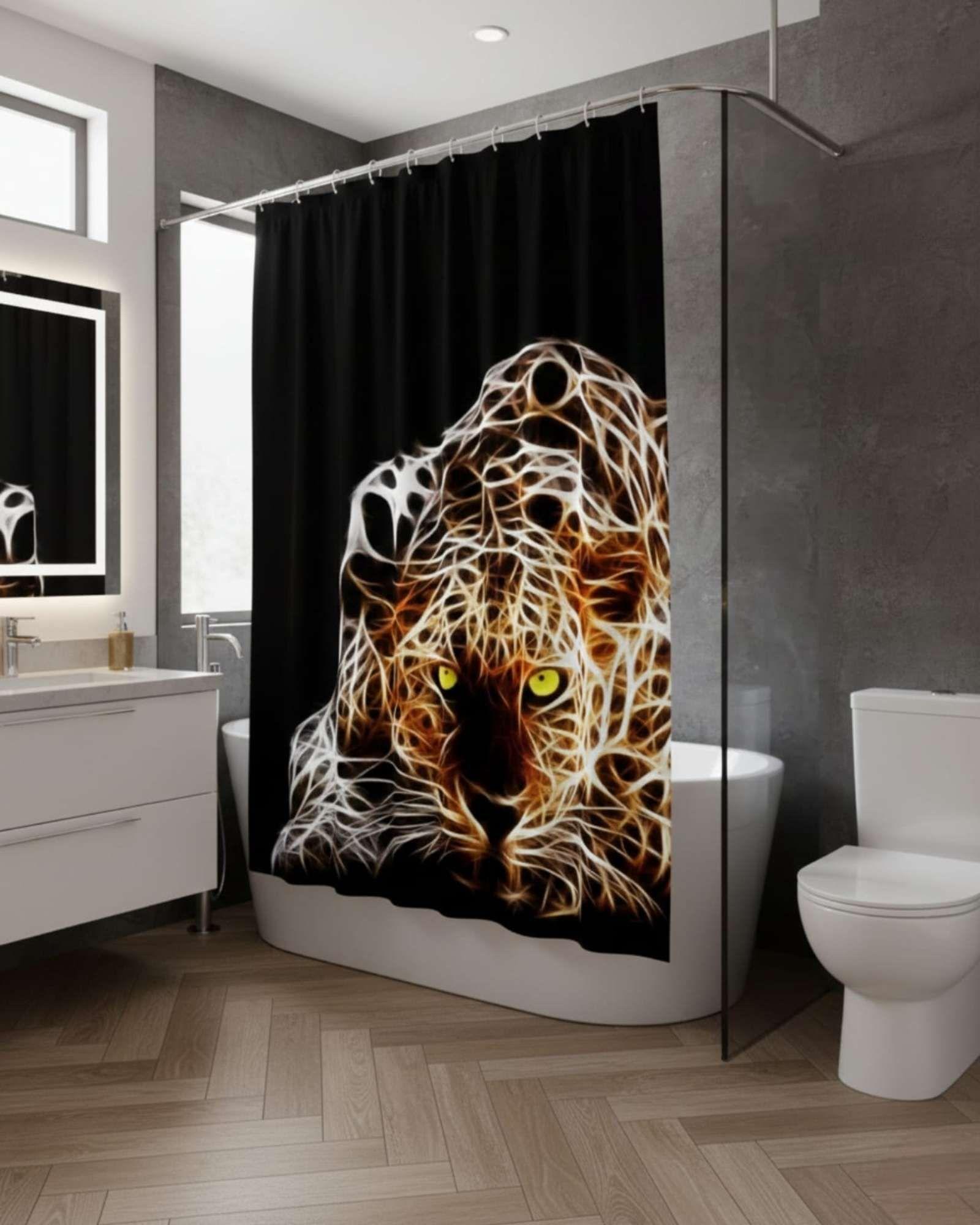 Juego de Cortina de Baño Tela Género + Forro Impermeable T13-0