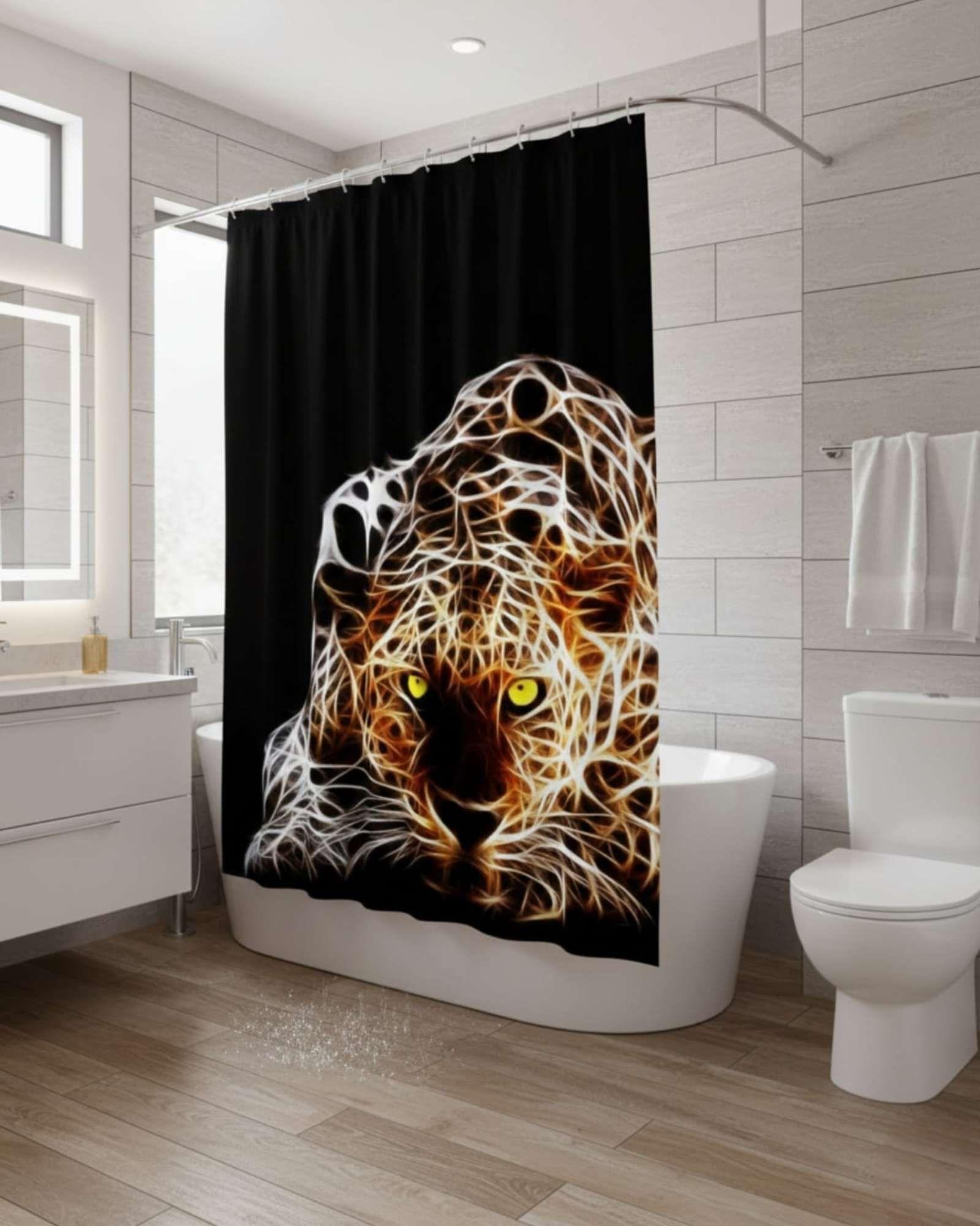 Juego de Cortina de Baño Tela Género + Forro Impermeable T13-1