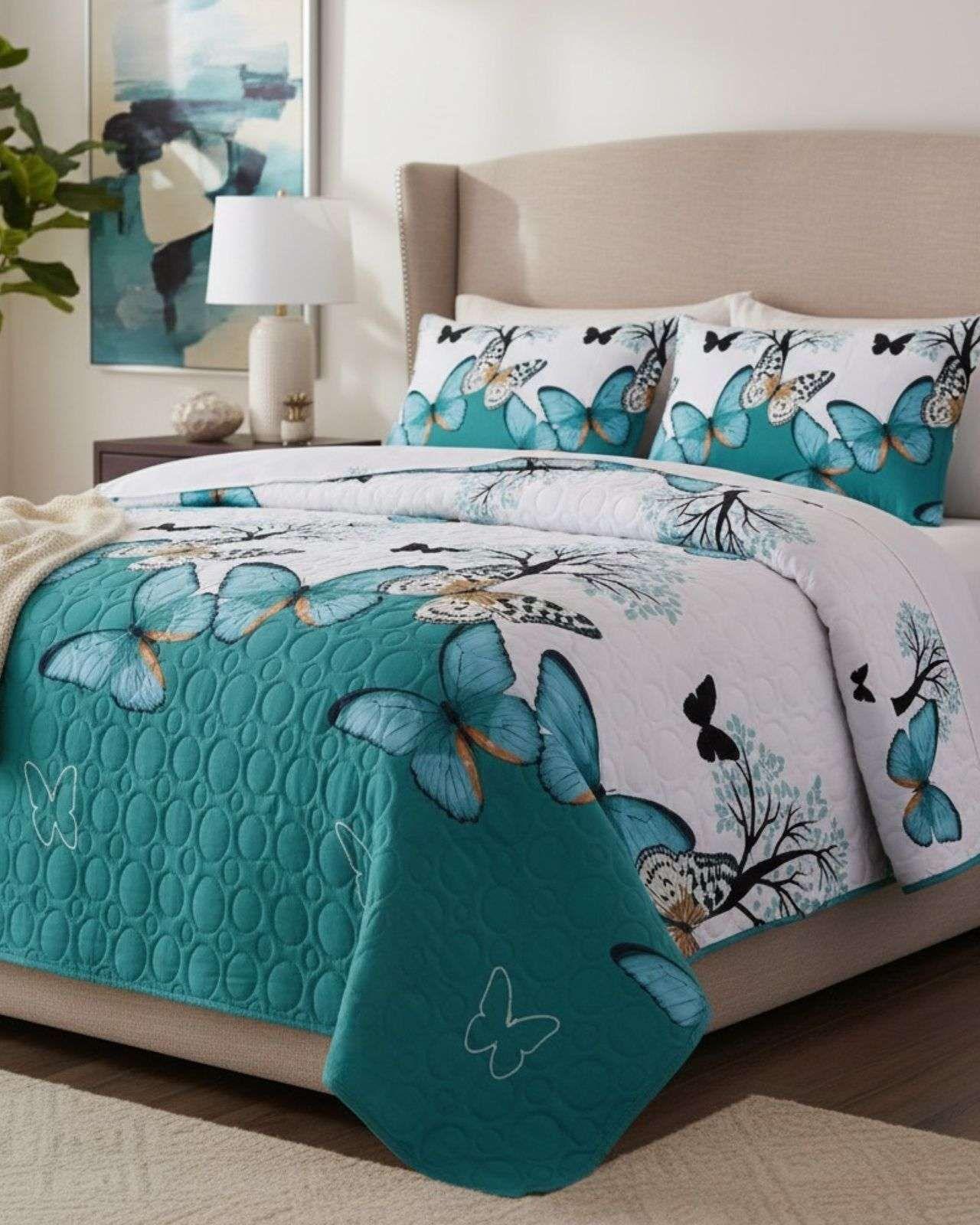 SABANA CON CUBRECAMA DE VERANO KING + 2 ALMOHADAS s75-2