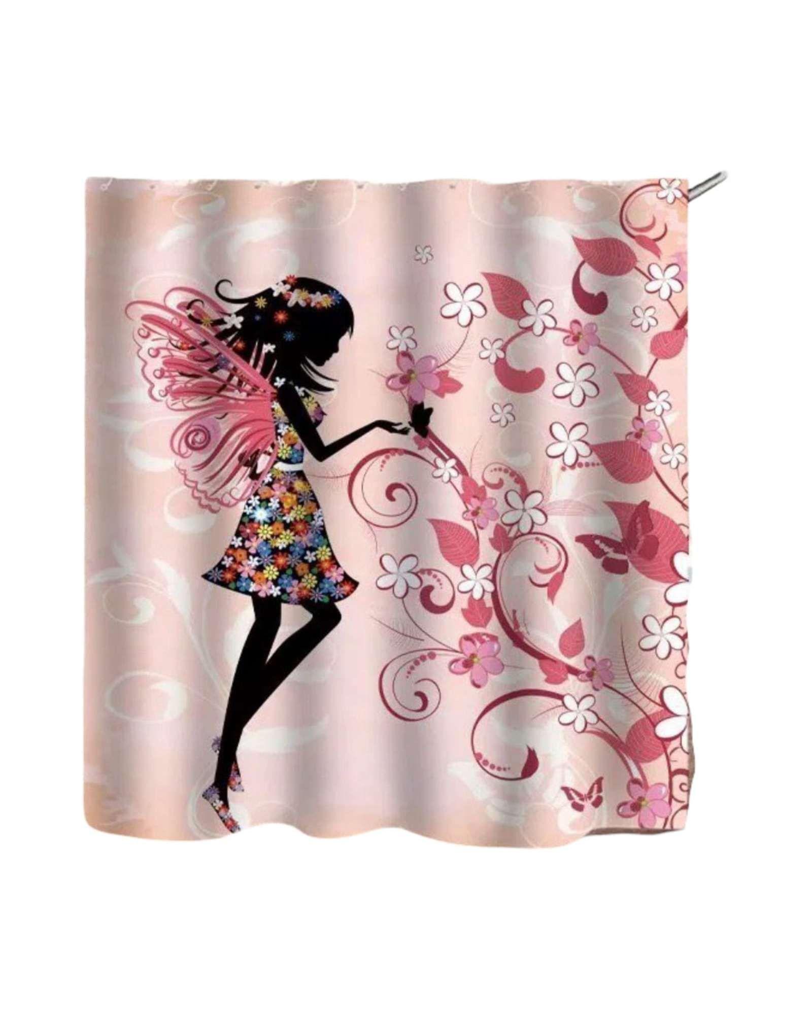 Juego de Cortina de Baño Tela Género + Forro Impermeable T4-2